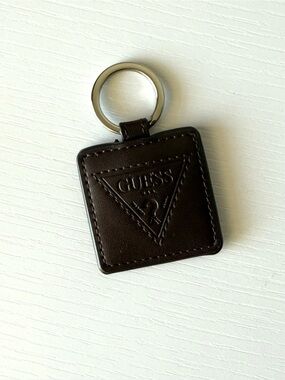 GUESS Leather Logo Keychain